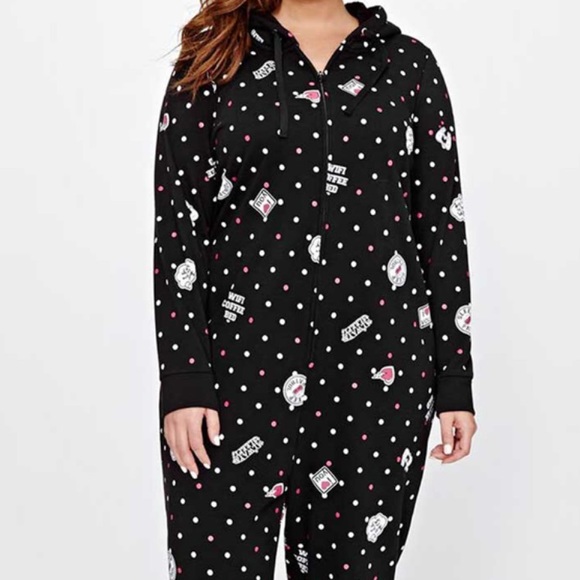 Deesse Lingerie Other - Deesse onesie pyjamas, black with pattern, 3X